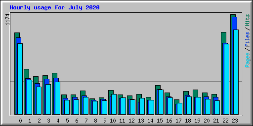 Hourly usage for July 2020