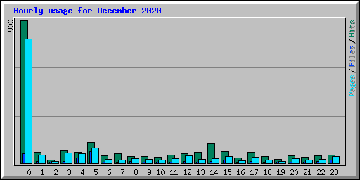 Hourly usage for December 2020