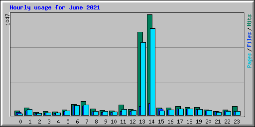 Hourly usage for June 2021