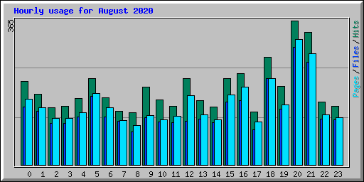 Hourly usage for August 2020